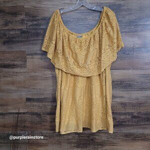 Catherine's Floral Lace Baby Doll Top 3x Lined Stretch Boho Western Country Girl